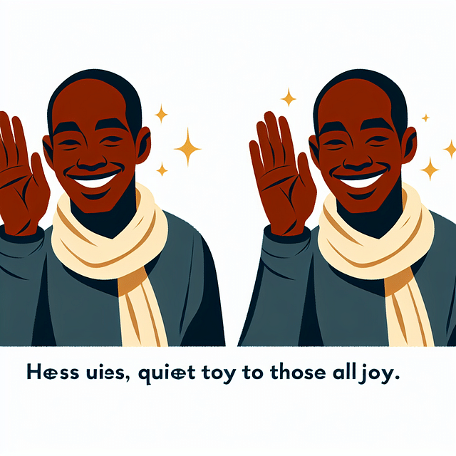 smiling person offering a silent wish of happiness to passersby