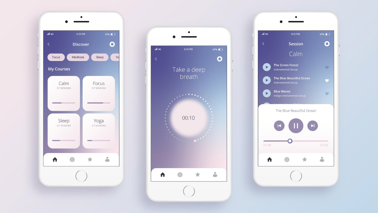 guided meditation interface app
