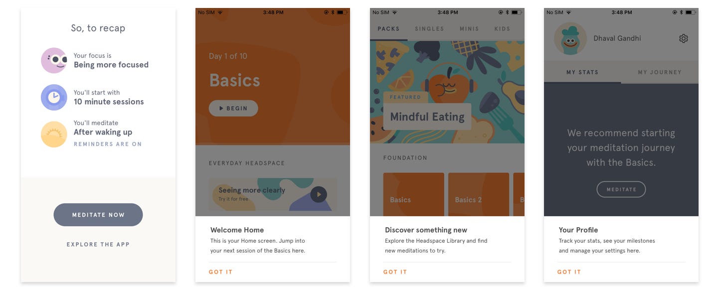 Headspace app interface