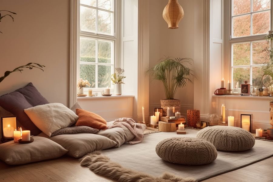 minimalist meditation space