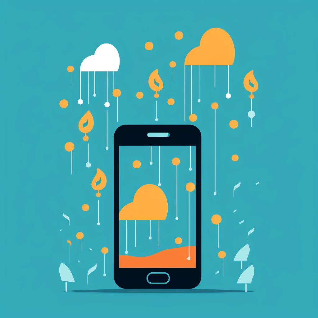 A mobile device playing rain sounds