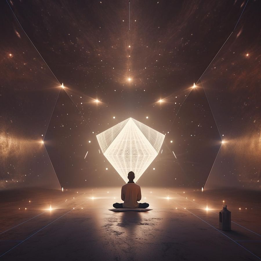 Person practicing third eye meditation in a tranquil space