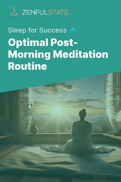 Optimal Post-Morning Meditation Routine - Sleep for Success 💤
